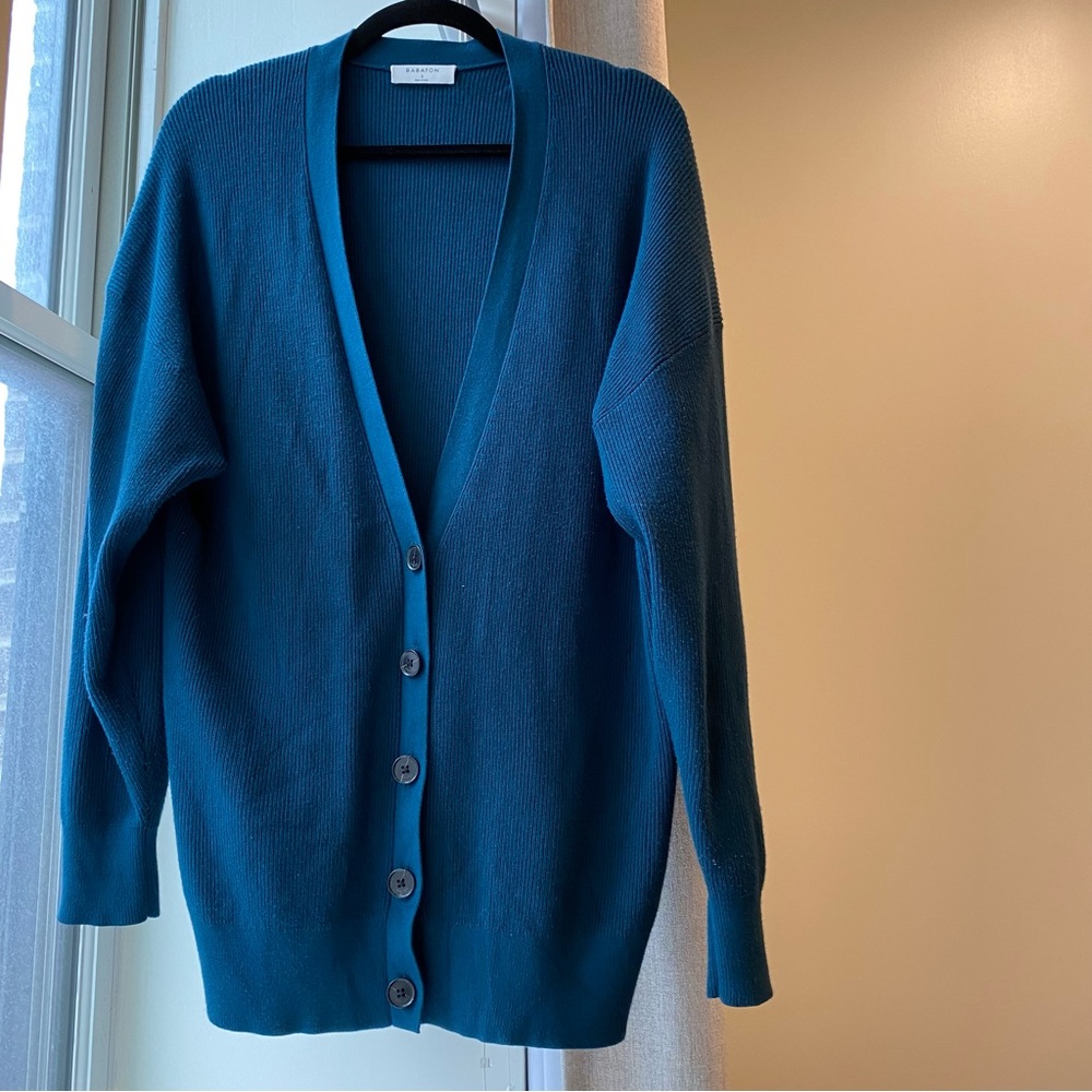 Aritzia Babaton Knit Cardigan Teal Like New Excellent Condition
